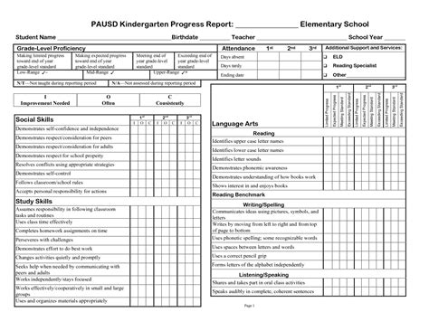 summer school progress report template